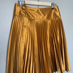 Liquid Gold Pleated Skirt